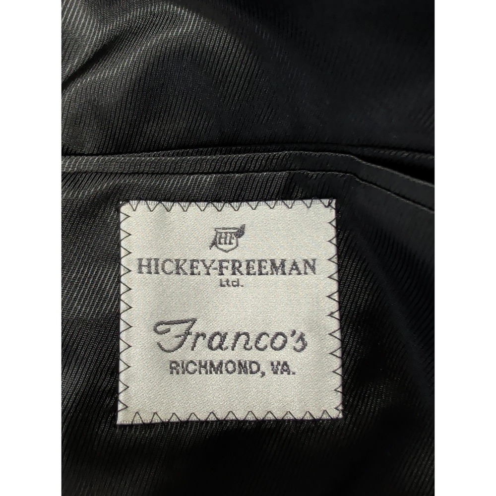 Hickey Freeman 2 Piece Tuxedo Mens 44L Black Wool 36x32 Formal Wedding Event - Picture 8 of 13